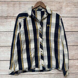 Under Armour All Season Gear Flannel Shirt Plaid Button Up Loose Fit Mens Large